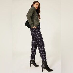 Derek Lam Navy Plaid Trousers